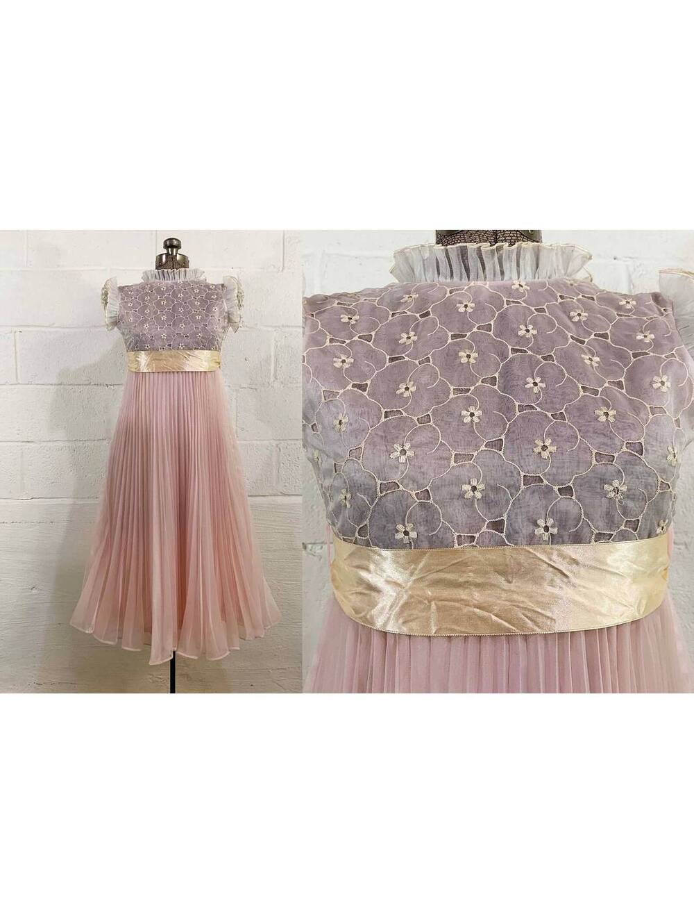 Dorissa of Miami Girl's Dress Pink Pleated Skirt Size 12